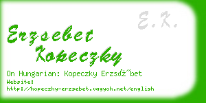 erzsebet kopeczky business card